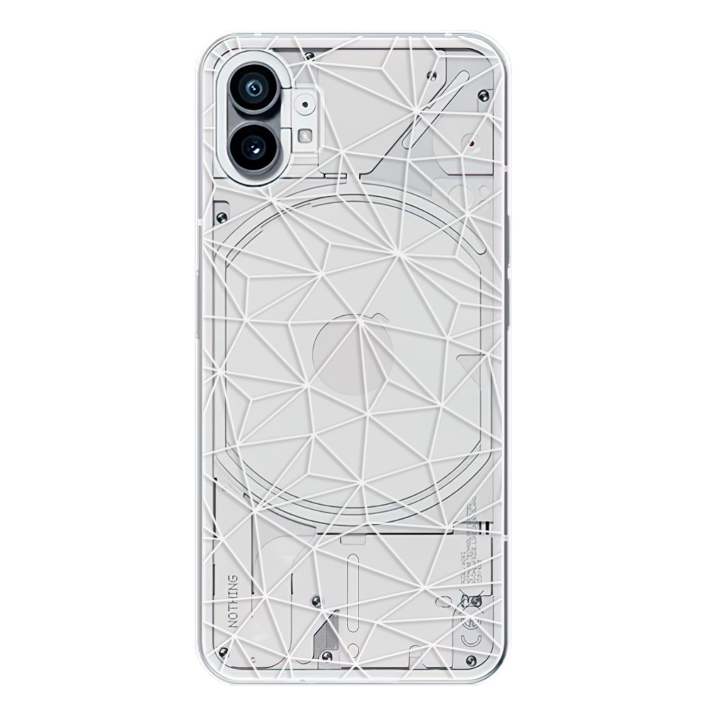 Odolné silikonové pouzdro iSaprio - Abstract Triangles 03 - white - Nothing Phone (1)