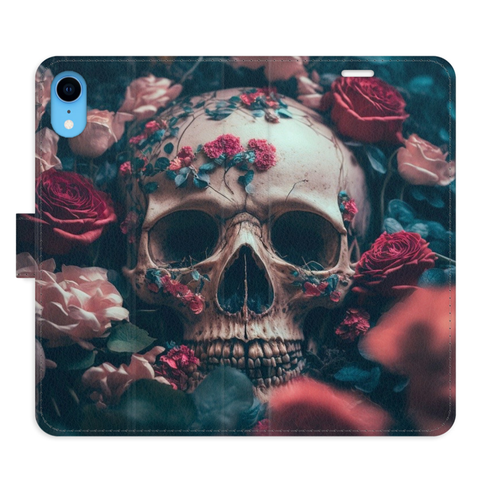 Flipové pouzdro iSaprio - Skull in Roses 02 - iPhone XR