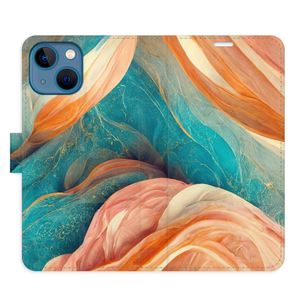 Flipové pouzdro iSaprio - Blue and Orange - iPhone 13 mini