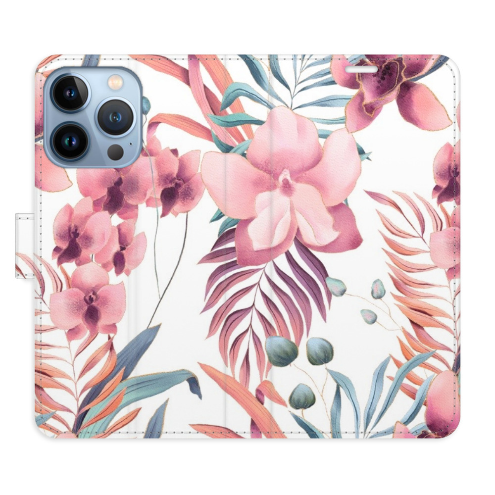 Flipové pouzdro iSaprio - Pink Flowers 02 - iPhone 13 Pro