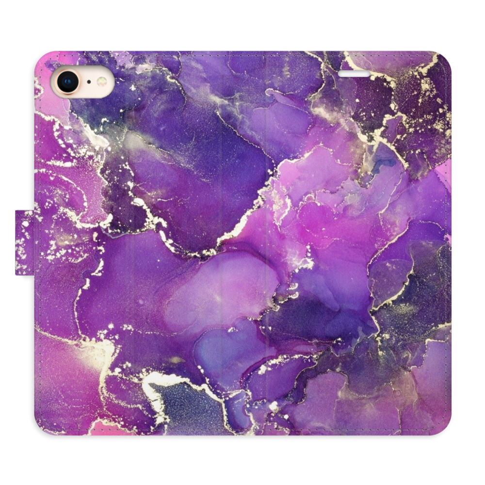 Flipové pouzdro iSaprio - Purple Marble - iPhone 7/8/SE 2020