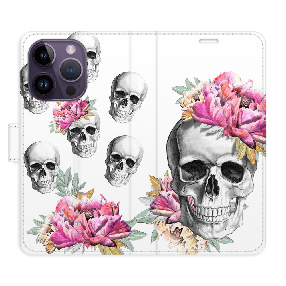Flipové pouzdro iSaprio - Crazy Skull - iPhone 14 Pro