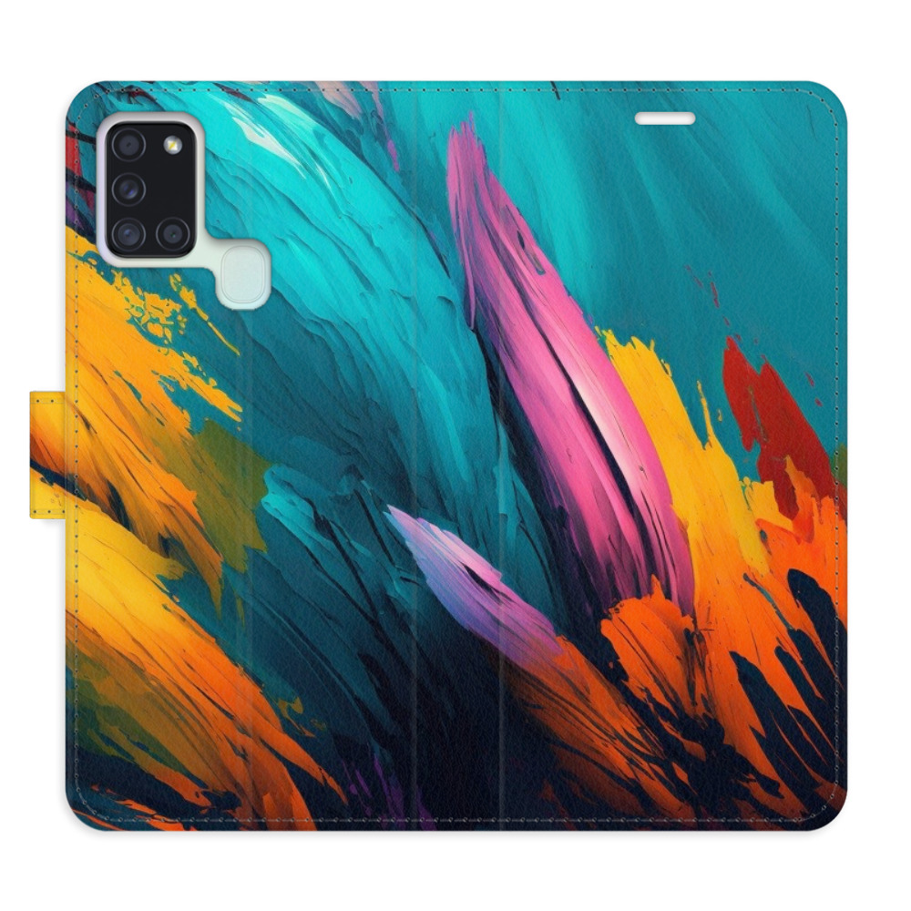 Flipové pouzdro iSaprio - Orange Paint 02 - Samsung Galaxy A21s