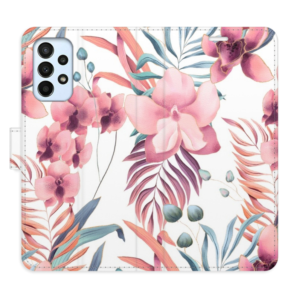 Flipové pouzdro iSaprio - Pink Flowers 02 - Samsung Galaxy A23 / A23 5G