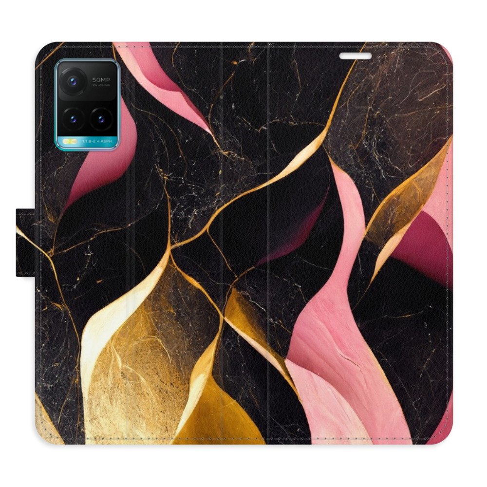 Flipové pouzdro iSaprio - Gold Pink Marble 02 - Vivo Y21 / Y21s / Y33s