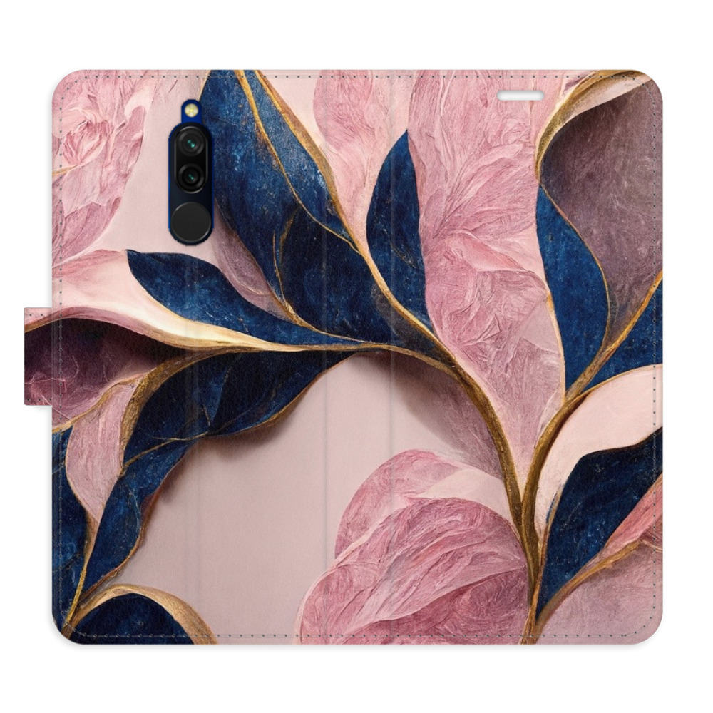 Flipové pouzdro iSaprio - Pink Leaves - Xiaomi Redmi 8