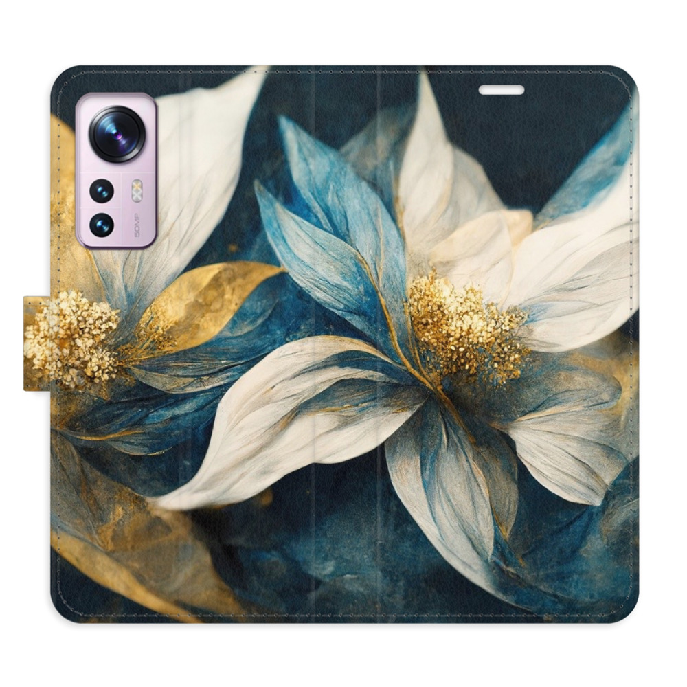 Flipové pouzdro iSaprio - Gold Flowers - Xiaomi 12 / 12X