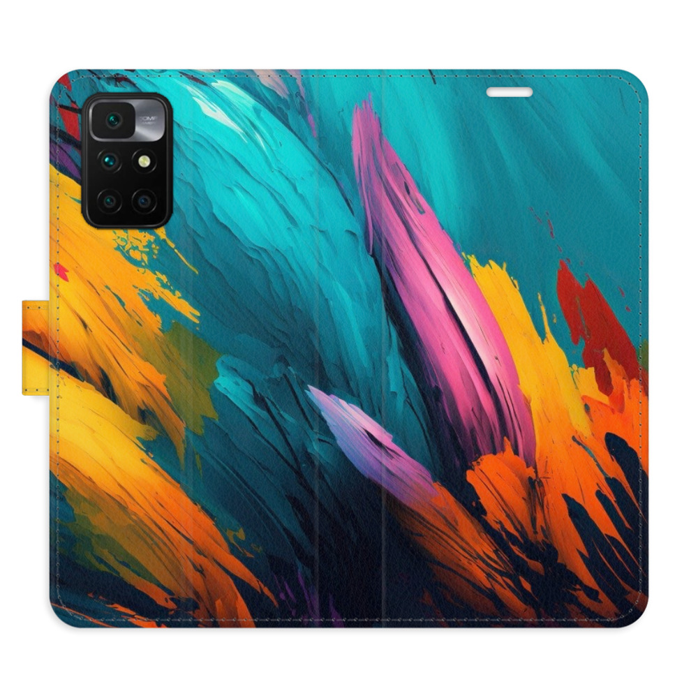 Flipové pouzdro iSaprio - Orange Paint 02 - Xiaomi Redmi 10