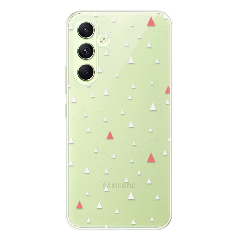 Odolné silikonové pouzdro iSaprio - Abstract Triangles 02 - white - Samsung Galaxy A54 5G