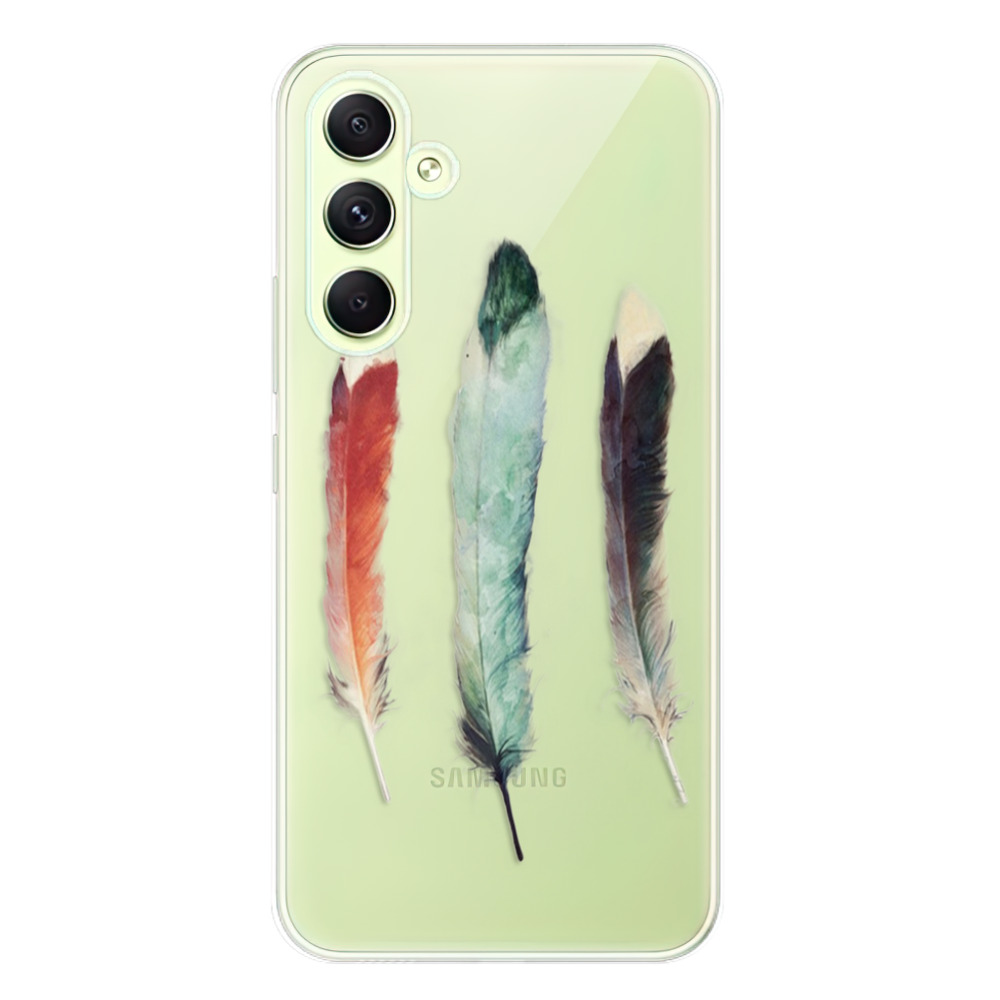 Odolné silikonové pouzdro iSaprio - Three Feathers - Samsung Galaxy A54 5G