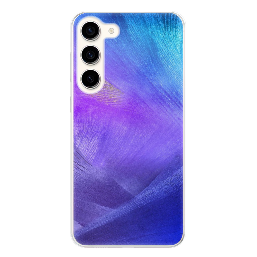 Odolné silikonové pouzdro iSaprio - Purple Feathers - Samsung Galaxy S23+ 5G