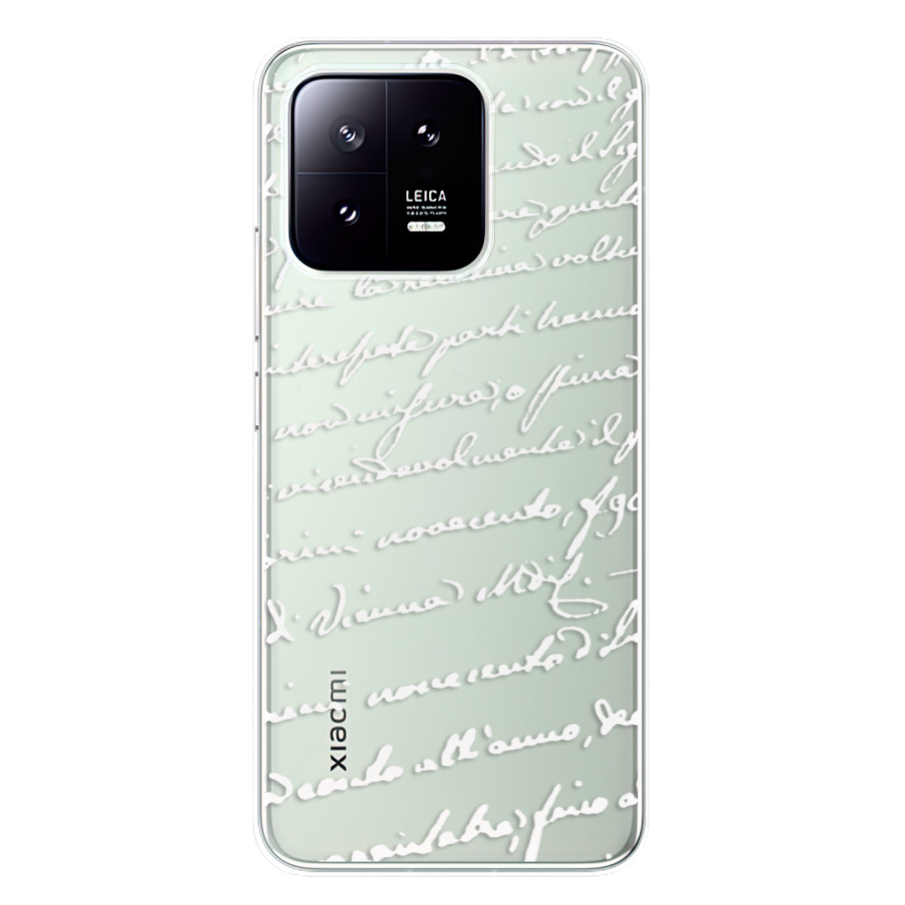 Odolné silikonové pouzdro iSaprio - Handwriting 01 - white - Xiaomi 13