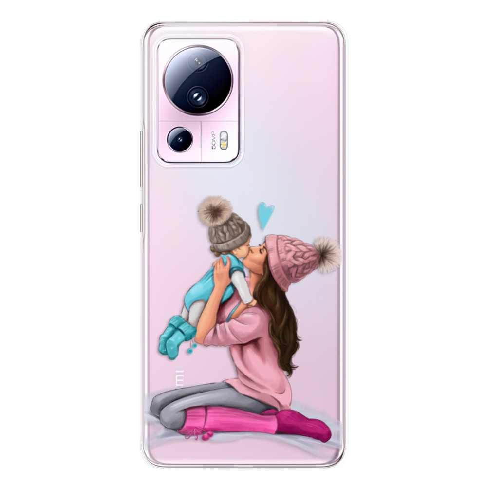 Odolné silikonové pouzdro iSaprio - Kissing Mom - Brunette and Boy - Xiaomi 13 Lite