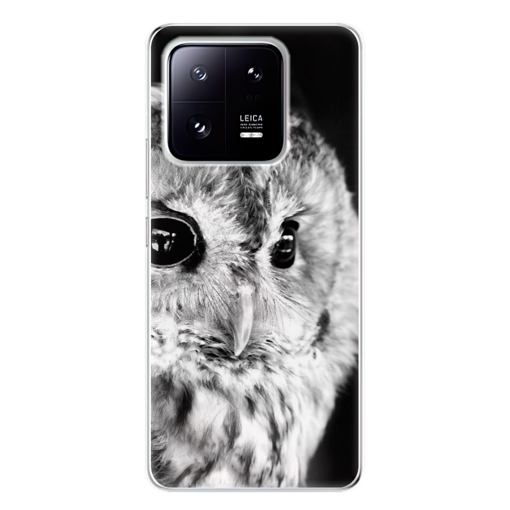 Odolné silikonové pouzdro iSaprio - BW Owl - Xiaomi 13 Pro