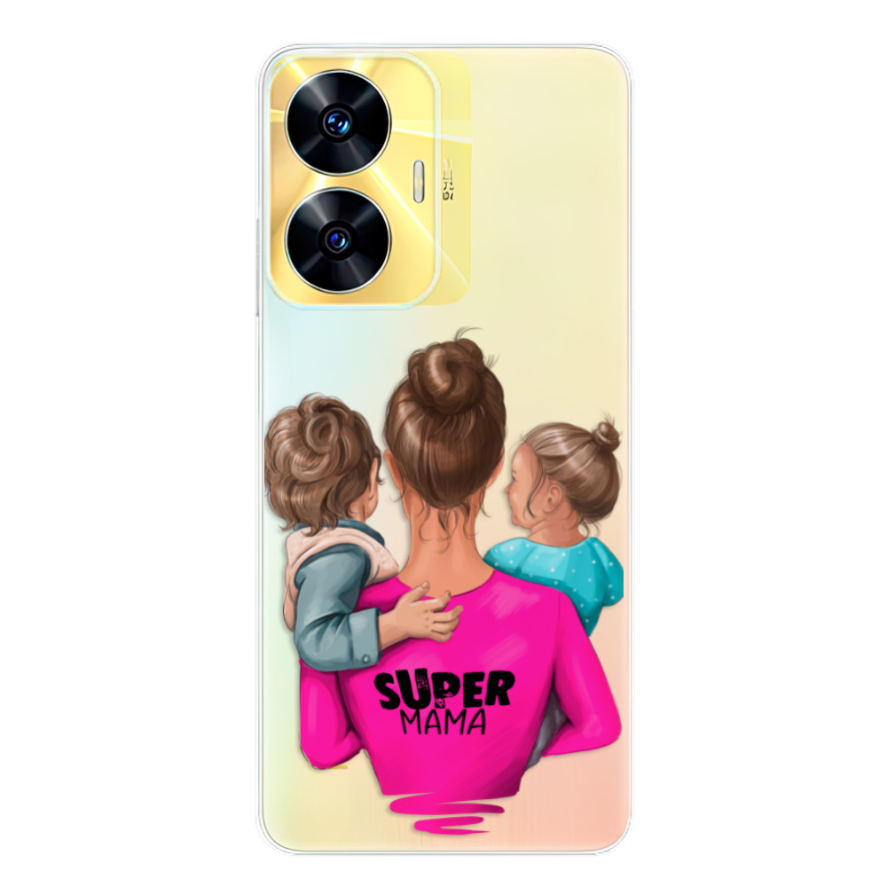 Odolné silikonové pouzdro iSaprio - Super Mama - Boy and Girl - Realme C55