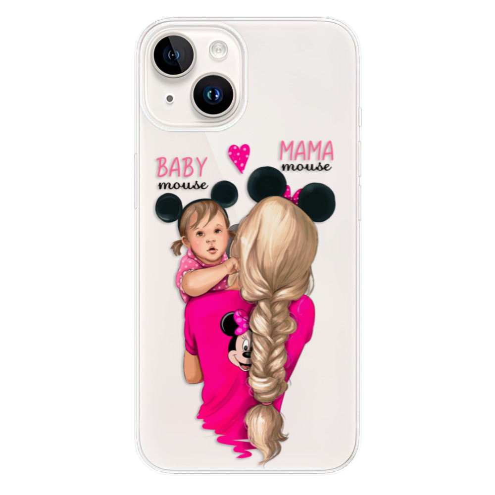 Odolné silikonové pouzdro iSaprio - Mama Mouse Blond and Girl - iPhone 15