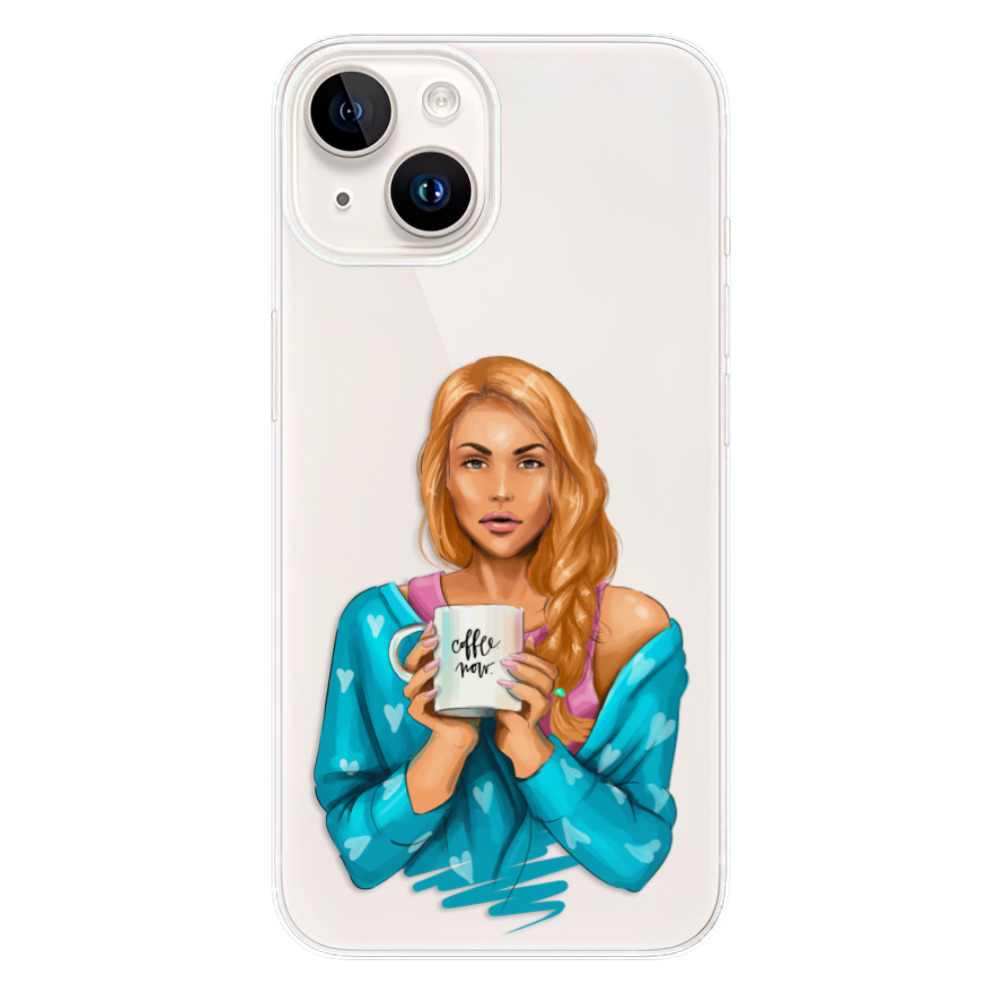 Odolné silikonové pouzdro iSaprio - Coffe Now - Redhead - iPhone 15