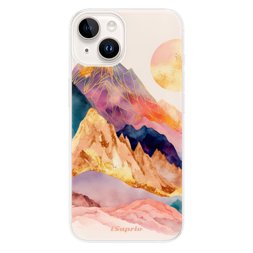 Odolné silikonové pouzdro iSaprio - Abstract Mountains - iPhone 15