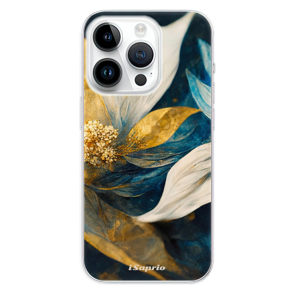 Odolné silikonové pouzdro iSaprio - Gold Petals - iPhone 15 Pro