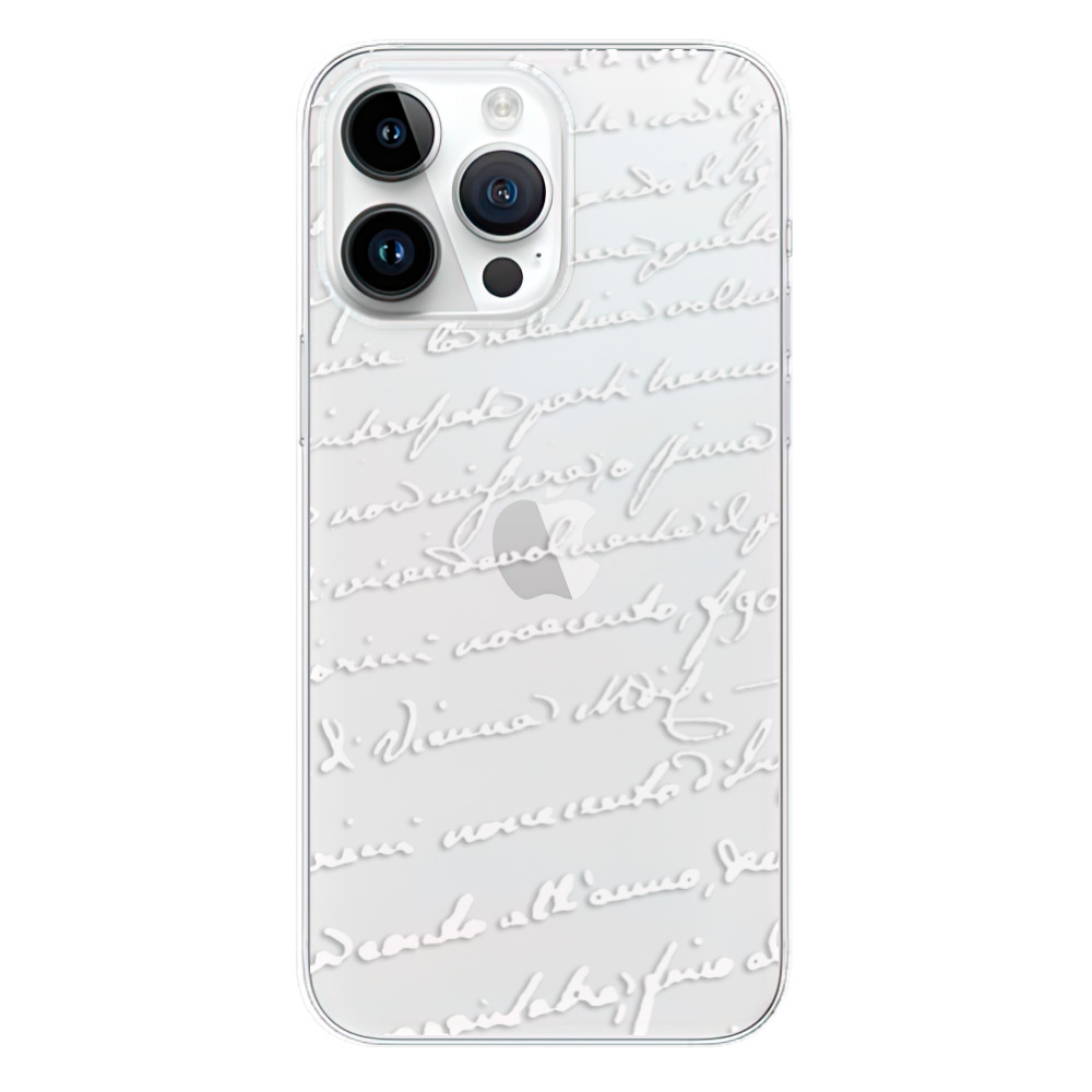 Odolné silikonové pouzdro iSaprio - Handwriting 01 - white - iPhone 15 Pro Max