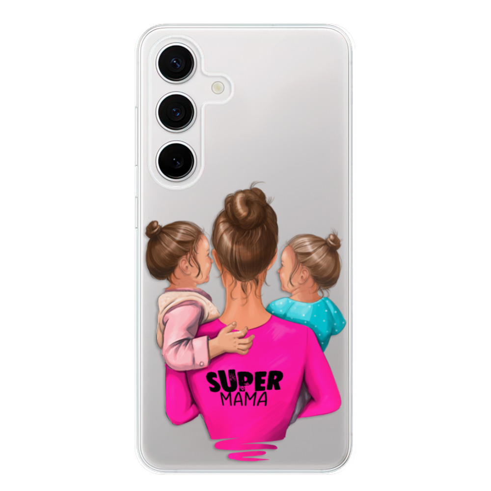 Odolné silikonové pouzdro iSaprio - Super Mama - Two Girls - Samsung Galaxy S24