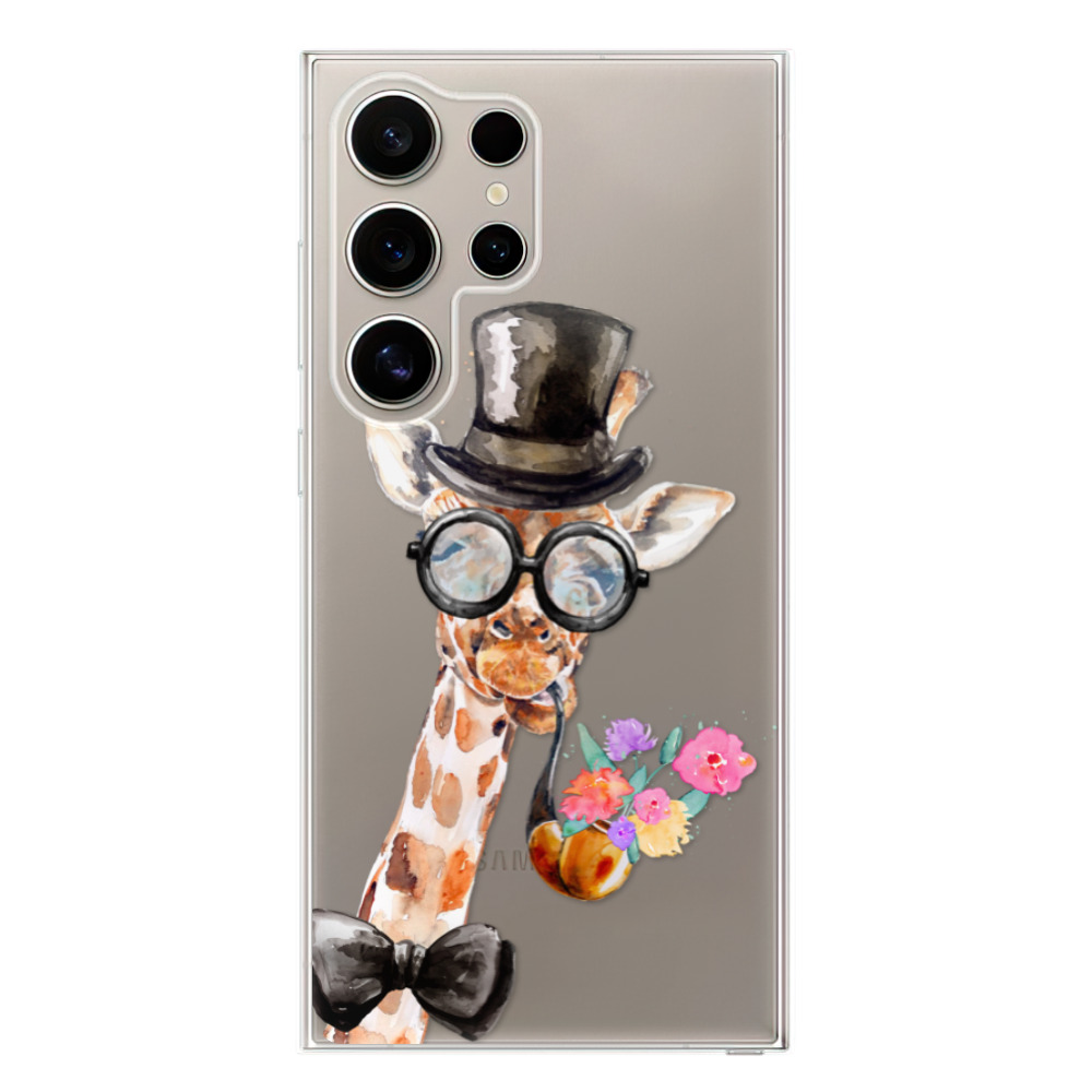 Odolné silikonové pouzdro iSaprio - Sir Giraffe - Samsung Galaxy S24 Ultra