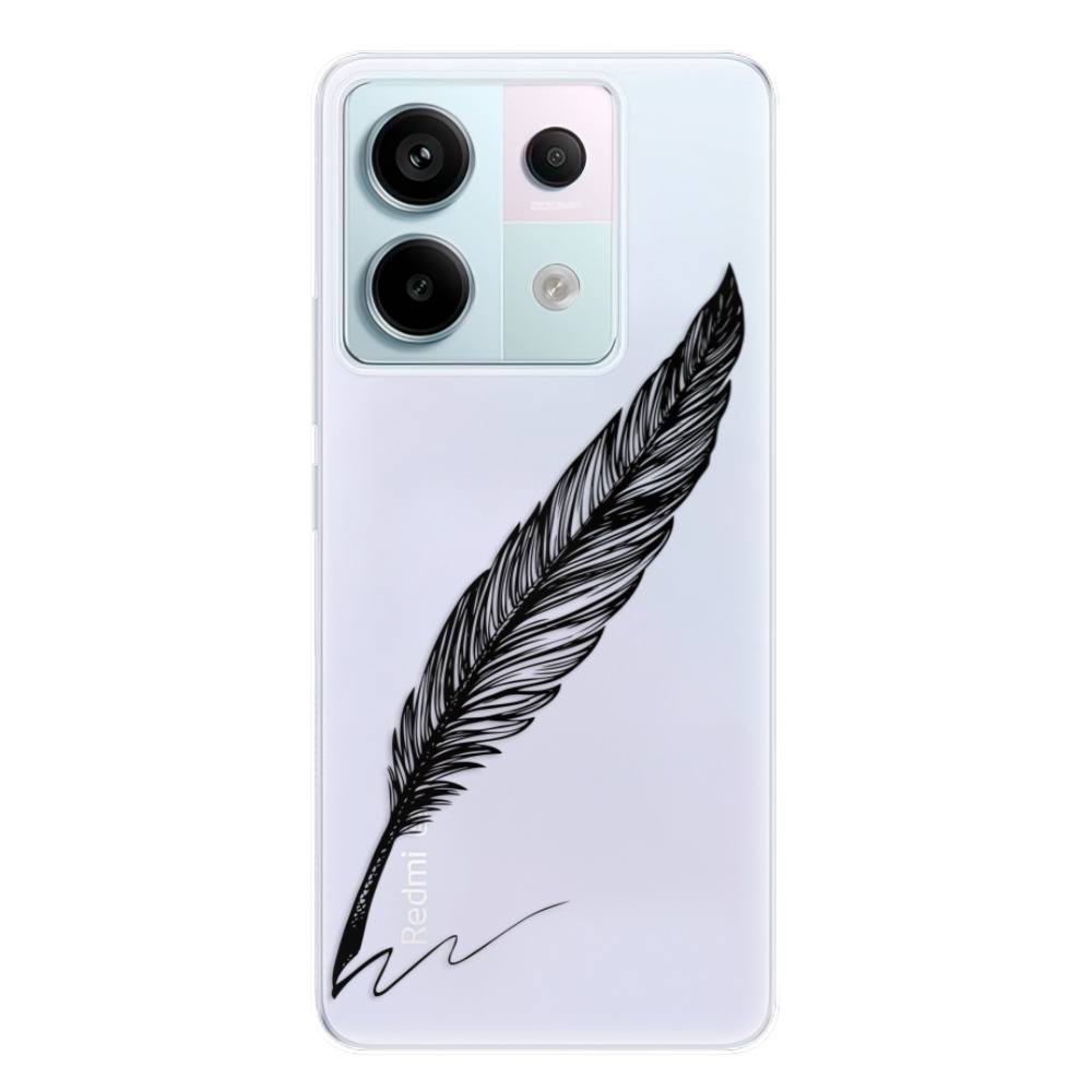 Odolné silikonové pouzdro iSaprio - Writing By Feather - black - Xiaomi Redmi Note 13 Pro 5G / Poco X6 5G