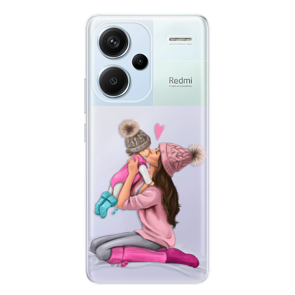 Odolné silikonové pouzdro iSaprio - Kissing Mom - Brunette and Girl - Xiaomi Redmi Note 13 Pro+ 5G
