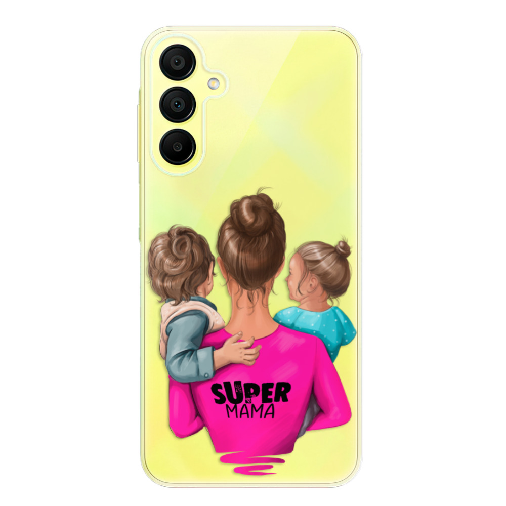 Odolné silikonové pouzdro iSaprio - Super Mama - Boy and Girl - Samsung Galaxy A15 / A15 5G