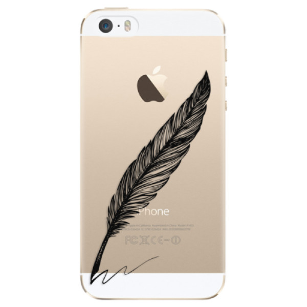 Plastové pouzdro iSaprio - Writing By Feather - black - iPhone 5/5S/SE