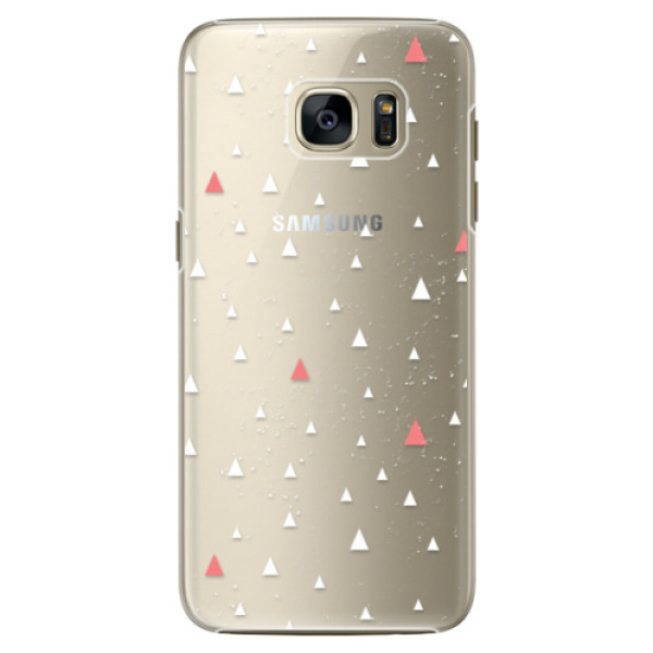 Plastové pouzdro iSaprio - Abstract Triangles 02 - white - Samsung Galaxy S7