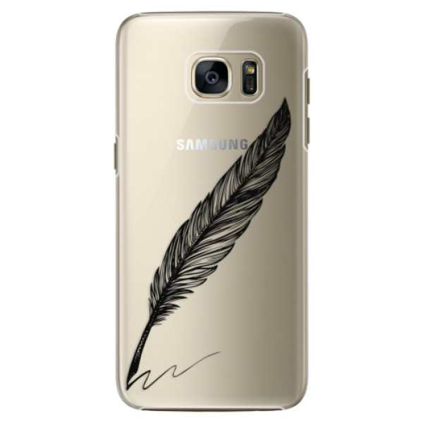 Plastové pouzdro iSaprio - Writing By Feather - black - Samsung Galaxy S7