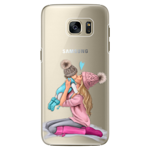 Plastové pouzdro iSaprio - Kissing Mom - Blond and Boy - Samsung Galaxy S7