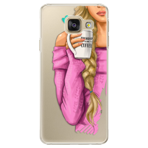 Plastové pouzdro iSaprio - My Coffe and Blond Girl - Samsung Galaxy A3 2016
