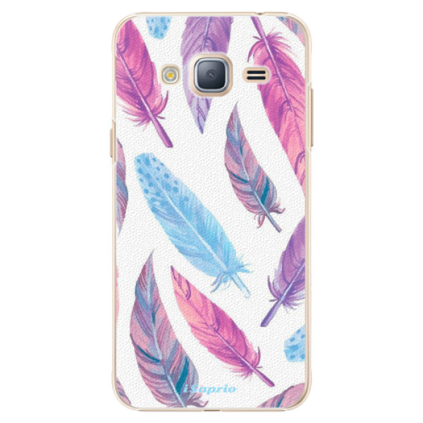 Plastové pouzdro iSaprio Feather Pattern 10 na mobil Samsung Galaxy J3 2016 (Plastový obal, kryt, pouzdro iSaprio Feather Pattern 10 na mobilní telefon Samsung Galaxy J3 2016)