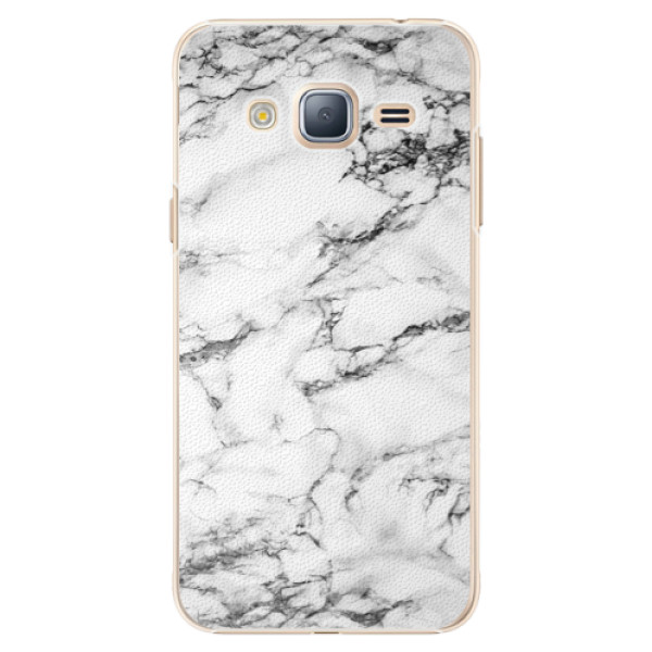 Plastové pouzdro iSaprio white Marble 01 na mobil Samsung Galaxy J3 2016 (Plastový obal, kryt, pouzdro iSaprio white Marble 01 na mobilní telefon Samsung Galaxy J3 2016)