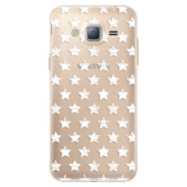 Plastové pouzdro iSaprio - Stars Pattern - white - Samsung Galaxy J3 2016