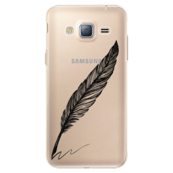 Plastové pouzdro iSaprio - Writing By Feather - black - Samsung Galaxy J3 2016