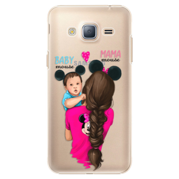 Plastové pouzdro iSaprio - Mama Mouse Brunette and Boy - Samsung Galaxy J3 2016
