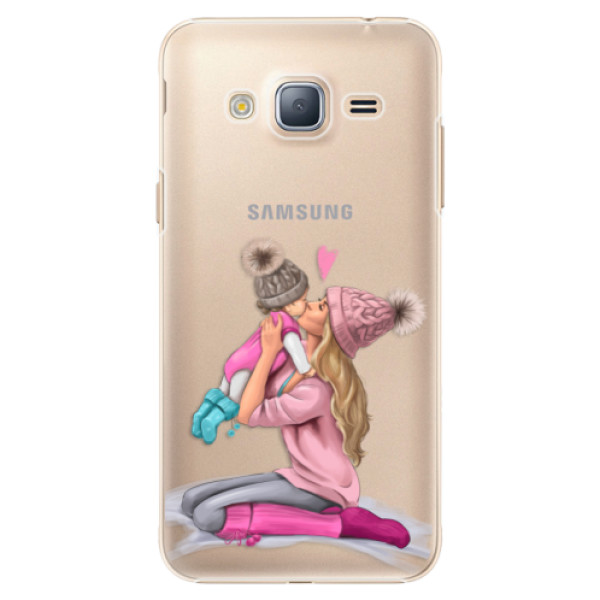 Plastové pouzdro iSaprio - Kissing Mom - Blond and Girl - Samsung Galaxy J3 2016