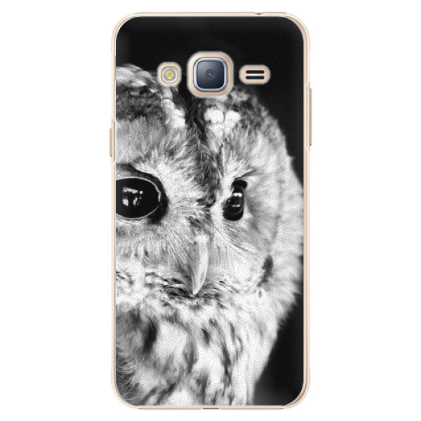 Plastové pouzdro iSaprio BW Owl na mobil Samsung Galaxy J3 2016 (Plastový obal, kryt, pouzdro iSaprio BW Owl na mobilní telefon Samsung Galaxy J3 2016)