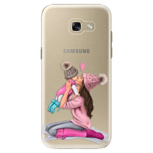 Plastové pouzdro iSaprio - Kissing Mom - Brunette and Girl - Samsung Galaxy A5 2017