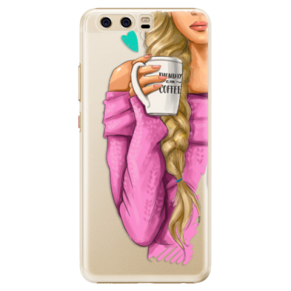 Levně Plastové pouzdro iSaprio - My Coffe and Blond Girl - Huawei P10