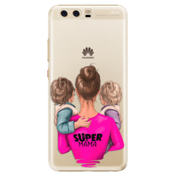 Levně Plastové pouzdro iSaprio - Super Mama - Two Boys - Huawei P10