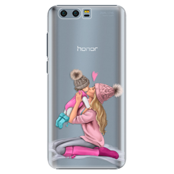 Plastové pouzdro iSaprio - Kissing Mom - Blond and Girl - Huawei Honor 9
