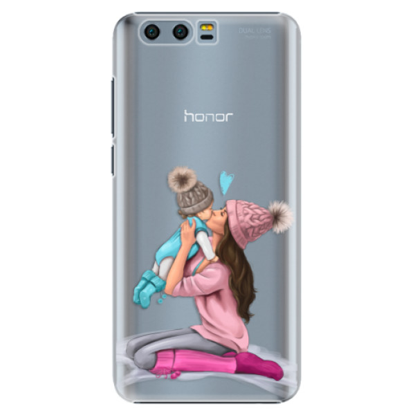 Plastové pouzdro iSaprio - Kissing Mom - Brunette and Boy - Huawei Honor 9