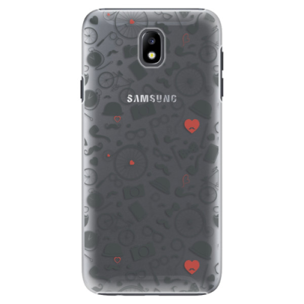 Plastové pouzdro iSaprio - Vintage Pattern 01 - black - Samsung Galaxy J7 2017