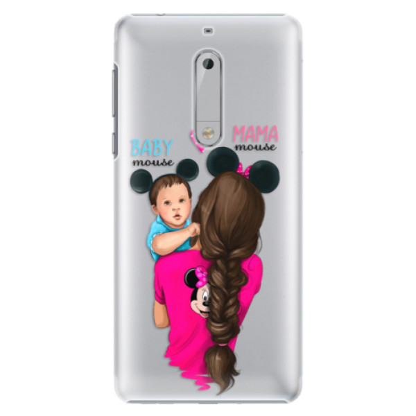 Plastové pouzdro iSaprio - Mama Mouse Brunette and Boy - Nokia 5