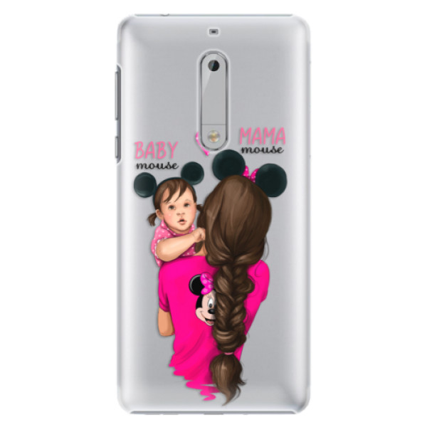 Plastové pouzdro iSaprio - Mama Mouse Brunette and Girl - Nokia 5