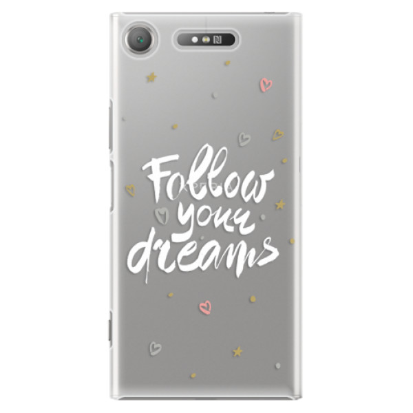 Plastové pouzdro iSaprio - Follow Your Dreams - white - Sony Xperia XZ1